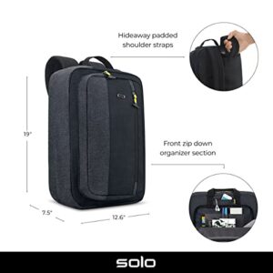 Solo Velocity 15.6 Inch Laptop Hybrid Backpack Briefcase, Navy/Grey