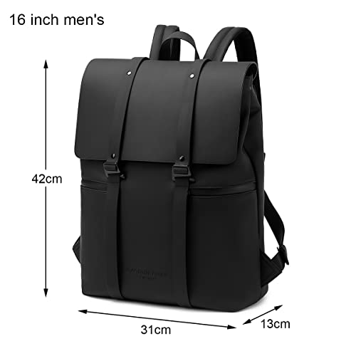 QIMIAOBABY Travel backpack laptop bag fashion casual backpack oversized business work computer bag school college school bag unisex (16 inch black with black)