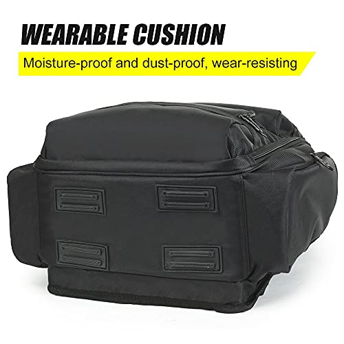 FASITE Tool Bag Backpack - Heavy Duty Professional Storage & Organizer for Contractor, Electrician, Plumber, HVAC, Large Front Flap Fit 13" -17" Laptops Notebook, Black