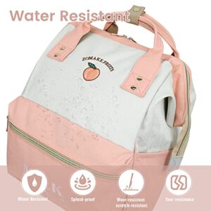 ZOMAKE Travel Laptop Backpack for Women Men:Anti Theft Water Resistant College School Bag - Computer Bookbag Business Work Backpacks Fits 15.6 Inch Laptop (Peach)