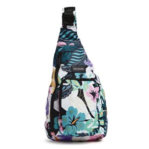 vera bradley women’s recycled lighten up reactive mini sling backpack bookbag, island floral, one size