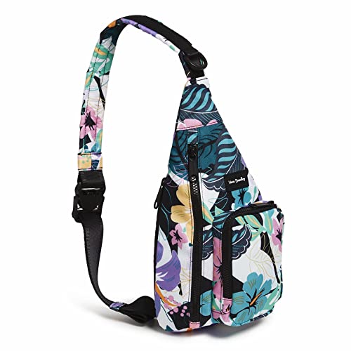 Vera Bradley Women's Recycled Lighten Up Reactive Mini Sling Backpack Bookbag, Island Floral, One Size