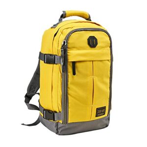cabin max metz stowaway 20l travel bag 16x10x8 (40x25x20cm) – mini backpack/weekender bag ideal underseat carry on luggage (vintage yellow)