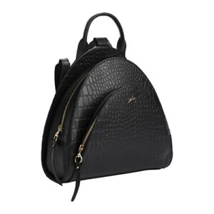 velez leather mini backpack for women – black shoulder bag purse