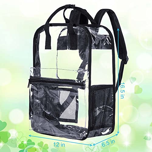 ZLYERT Clear Backpack, Heavy Duty Transparent Bookbag, Large See Through PVC Backpacks for Women and Men - Black