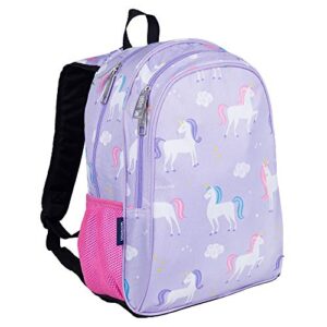 wildkin 15-inch kids backpack for boys & girls, perfect for early elementary, backpack for kids features padded back & adjustable strap, ideal for school & travel backpacks (unicorn)