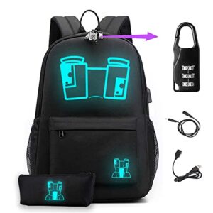 no speak backpack with usb charging port & anti-theft lock & pencil case,unisex