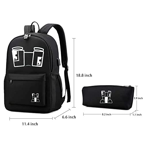 No Speak Backpack with USB Charging Port & Anti-theft Lock & Pencil Case,Unisex