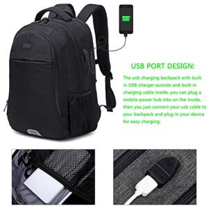 Abshoo Travel Anti Theft Laptop Backpack for Men & Women Backpack with USB Charging Port College School Bag (Black)