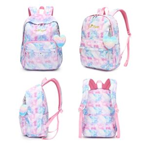 Caran·Y Girls Backpack for Kid in Elementary Large Size School Bookbag Purple Ages 12M+
