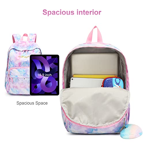 Caran·Y Girls Backpack for Kid in Elementary Large Size School Bookbag Purple Ages 12M+