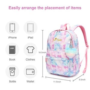 Caran·Y Girls Backpack for Kid in Elementary Large Size School Bookbag Purple Ages 12M+