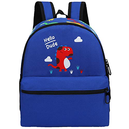 Kids Toddler Backpack Boys with Strap Dinosaur Blue Kindergarten Leash Bookbag (Blue-13)