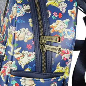 Loungefly Disney Snow White and the Seven Dwarfs Floral Watercolor Allover Print Mini Backpack