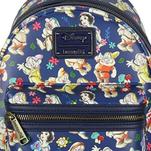 Loungefly Disney Snow White and the Seven Dwarfs Floral Watercolor Allover Print Mini Backpack