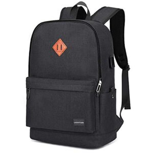 lacattura school backpack, lightweight student laptop bookbag for boys and girls