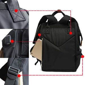 SUPEASE Laptop Backpack Casual Daypack Wide Opening 15.6" Laptop Bag Water Repellent Nylon Business Bag with USB Charging Port for Women&Men, Lightweight Travel Backpack for College/Travel/Business