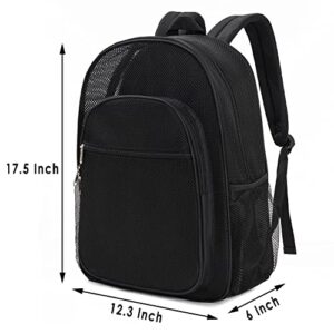 SENYARE Semi-Transparent Mesh Backpack, See Through College Student Backpack for School, Work, Swimming, Beach, Outdoor Sports