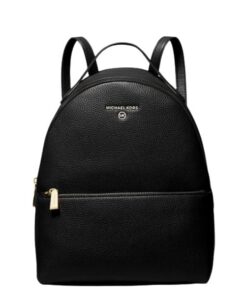 michael kors valerie medium logo backpack (black)
