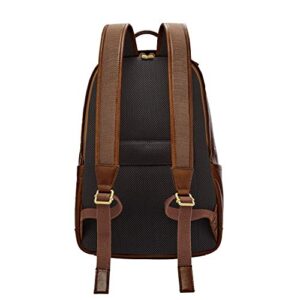 Fossil All-Gender Buckner Leather Travel Backpack Bag, Color: Cognac (Model: MBG9465222)