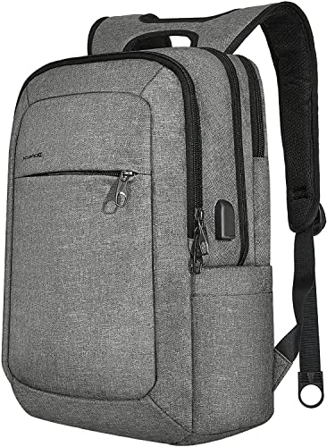 KOPACK Laptop Backpack, 15.6 Inch Slim Anti-Theft Laptop Backpack with USB Charging Port, Functional Travel Business College Commute Backpack, with Multiple Compartments for Men Women High Schoolers