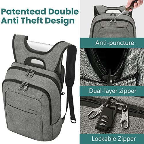 KOPACK Laptop Backpack, 15.6 Inch Slim Anti-Theft Laptop Backpack with USB Charging Port, Functional Travel Business College Commute Backpack, with Multiple Compartments for Men Women High Schoolers