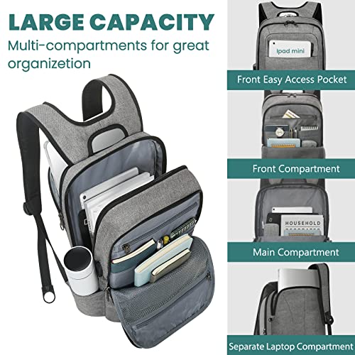 KOPACK Laptop Backpack, 15.6 Inch Slim Anti-Theft Laptop Backpack with USB Charging Port, Functional Travel Business College Commute Backpack, with Multiple Compartments for Men Women High Schoolers