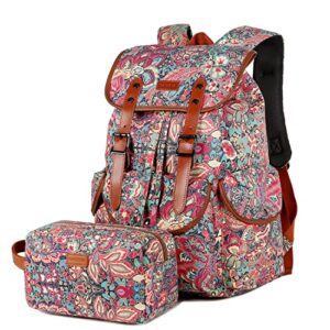 large women laptop backpack 15.6 inch college school backpack travel hiking backpack with free toiletry bag cn-01 (hs)