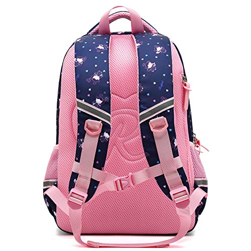 Kids Girls School Backpack with Chest Strap Princess Cute Big Elementary Bookbag (Medium, Royalblue)