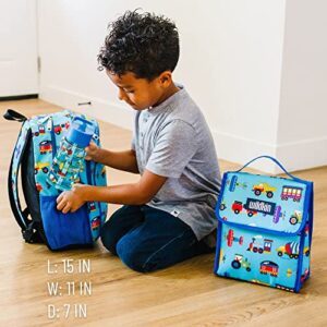 Wildkin 15-Inch Kids Backpack for Boys & Girls, Perfect for Early Elementary, Backpack for Kids Features Padded Back & Adjustable Strap, Ideal for School & Travel Backpacks(Trains, Planes, and Trucks)