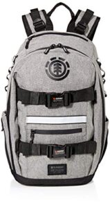element men’s mohave backpack – lightweight -school bookbag -with skate straps, grey heather