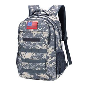 camo backpack, 40l boys backpack for school, camouflage molle bookbag with usb charging port