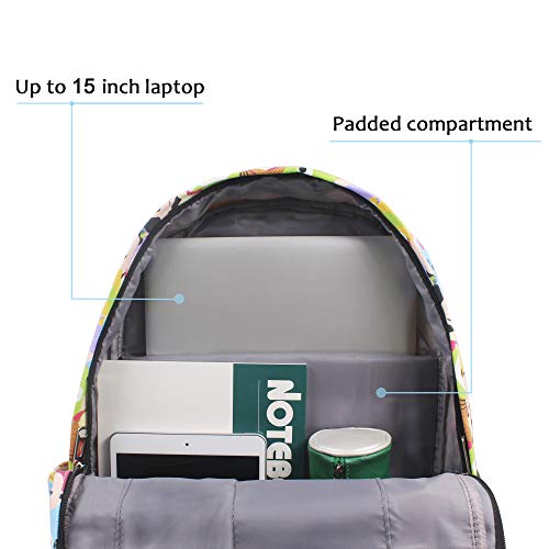 FINEX Snoopy White Canvas Casual Daypack with 15 in Laptop Storage Compartment