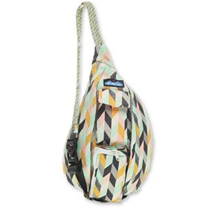 KAVU Mini Rope Sling Bag Polyester Crossbody Backpack - Chevron Sketch