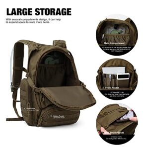 Mardingtop 25L Tactical Backpacks Molle Hiking daypacks for Camping Hiking Military Traveling Motorcycle Khaki