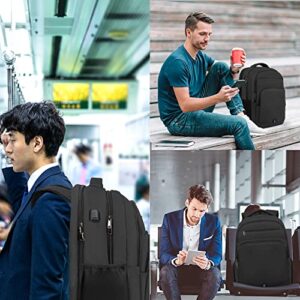 Z-MGKISS Travel Laptop Backpack, Extra Large Backpack 17.3 Inch, Anti Theft 17 Inch TSA Business Computer Backpack with USB Port, Durable Water Resistant School Backpack Gifts for Men Women, Black