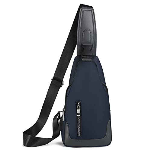Sling Backpack with USB Charging Port, Chest Bag Crossbody Daypack Shoulder Bag for Women & Men, Hiking, Cycling, Travel #2 Blue