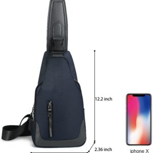 Sling Backpack with USB Charging Port, Chest Bag Crossbody Daypack Shoulder Bag for Women & Men, Hiking, Cycling, Travel #2 Blue