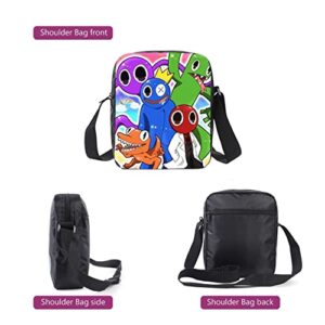 XYAM 3Pcs Anime Game Backpack Set with Keychain,16in 3D Printed Friend Cartoon Lunch Bag High Capacity Schoolbag. (B)