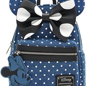 Loungefly x Minnie Mouse Denim Polka Dot Mini Backpack