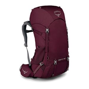 osprey renn 50 women’s backpacking backpack, aurora purple