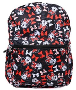 disney minnie mouse 16″ backpack front pocket all over print school bag