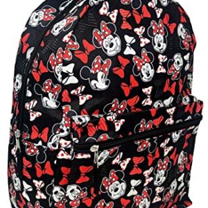 Disney Minnie Mouse 16" Backpack Front Pocket All Over Print School Bag