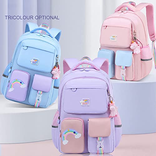 Pink Unicorn Backpack Large Capacity Waterproof Bookbag Multifunction Casual Daypack Laptop Travel Bag For Teens