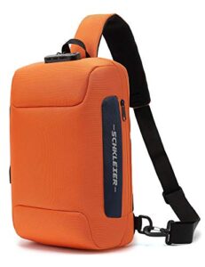 schkleier sling bag usb anti-theft laptop backpack, 13.3 inch casual chest shoulder daypack for men and women