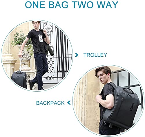 YH&GS Rolling Backpack, Waterproof Backpack with Wheels for Business College Student