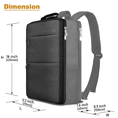 Slim & Expandable Laptop Backpack 15 15.6 16 Inch Sleeve with USB Port, Spill-Resistant Notebooks Bag Case for Most 14-16 Inch MacBooks Surface-Books Dell HP Lenovo Asus Computers, Dark Gray