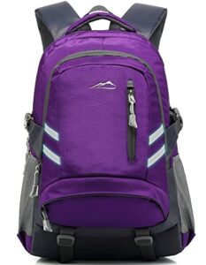 backpack bookbag for school college laptop travel student ,fit laptop up to 15.6 inch multi compartment with usb charging port anti theft, gift for men women (purple)