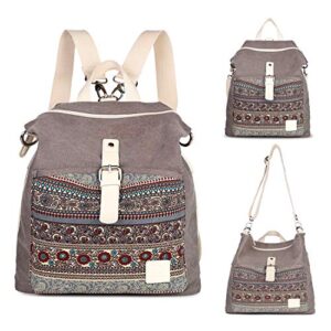 Backpack Purse Women Girls Canvas Backpack/Rucksack Convertible Shoulder bag Casual Daypack Medium