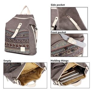 Backpack Purse Women Girls Canvas Backpack/Rucksack Convertible Shoulder bag Casual Daypack Medium